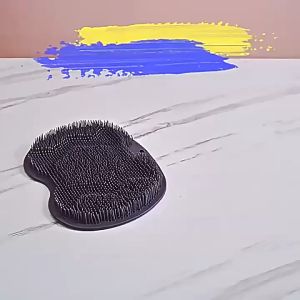 Silicone Back Scrubber Wall Mounted Back Body Skin Massager Flat Body Brush Shower Bathing Sticks to Wall洗澡搓背神器后背硅胶防滑垫搓脚垫硅胶搓脚神器浴室足底按摩垫子