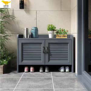 Whole Aluminum Alloy Outdoor House Home Door Multi-Functional Waterproof and Sun Protection Integrated Footstool Shoe Cabinet