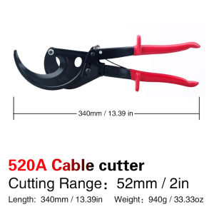 Insulated Ratcheting Cable Cutters Wire Pliers Heavy Duty Wire Cutters for Multi-Strand Aluminum & Copper Cables up to 240mm²