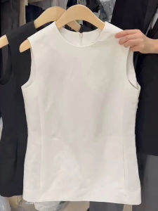 French Simple Design Split Shoulder Top Summer Elegance High End Lady Side Zipper White Small Shirt Commute Korean Loose Fit