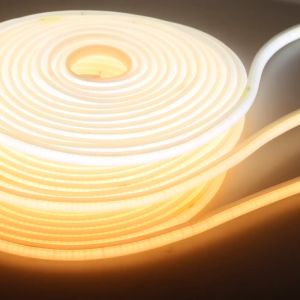 Hunta 220V Waterproof Outdoor COB Light Strip With Plug High-voltage Ultra Bright Silicone Flexible Ultra-thin LED Light Strip Tape 高亮度cob灯带