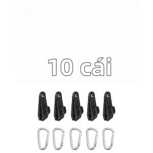 Bộ 10 Kẹp Lều Chống Gió Cao Cấp Có Móc Khóa Dùng Cho Cố Định Mái Che & Lớp Che Mưa Khi Cắm Trại Ngoài Trời Phụ Kiện Kẹp Gia Cố