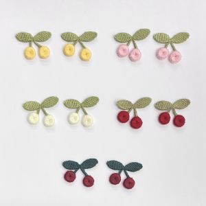 20 Pieces of Small Cherry Knitted Embroidery Cartoon Clothing Accessories Handmade DIY Childrens Sew On Badge Cloth Stickers