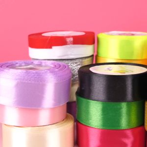 Bintang Makmur - Pita Satin Merah Putih Polyster 1inch / 2inch / 1/2 inch / 1 1/2inch 1 Roll 20 Yard (18 Meter)
