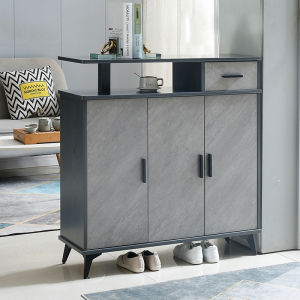 Affordable Luxury Style New Chinese Style Shoe Cabinet Double-Sided Foyer Gray Hallway Partition Paint-Free Minimalist Modern Suction Film Not against the Wall