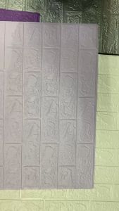 RW Wallpaper Foam Ungu Muda Bata 3D Bata Warna Ungu Muda Premium Wall Paper Sticker Tebal 3MM