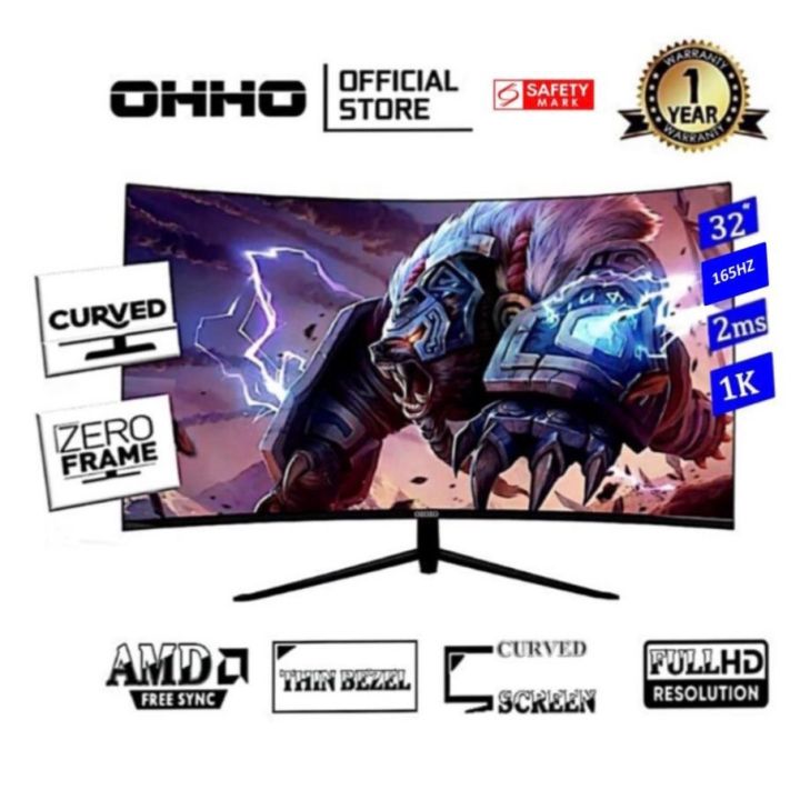 【ready stock】32”inch OHHO brand | Curved Zero Frame Super Thin | FHD ...