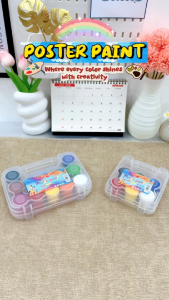 FCI Poster Paint Set 6 / 12 Colors in 20ml Paint Bottles with Brush & Case | Art Supplies for School Crafts & Creative Painting Activities