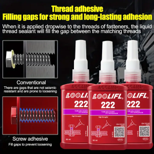 50ml -10ml thread locking agent can resist high temperature and be disassembled which is suitable for machinery and automobiles