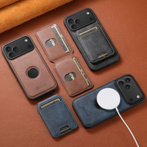 SUTENI Faux Leather Phone Case Wireless Charging Magnet Card Holder Stand Smooth Surface 2-in-1 For 17 Pro Max 16 Plus 15 14 13