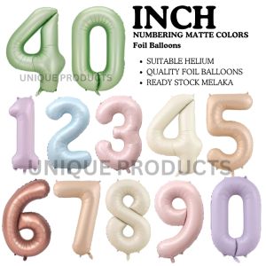 40 Inches INS Matte Colors Numbering Foils Balloons