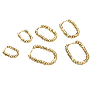 2pcs/bag 14K Gold Plated Brass Copper French U-shaped Twists Ear buckle For DIY Jewelry Making Accessories