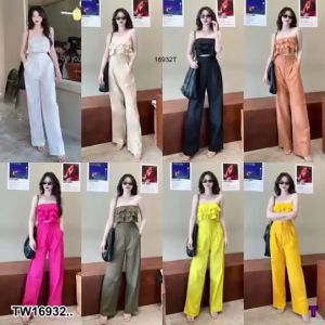 ชิ้น เสื้อเกาะอกแต่งระบาย + กางเกงขายาว (TW16932 Set 2)