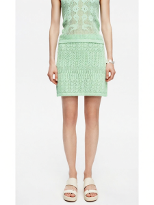 Cotton High Waist Plant Design Skirt Short