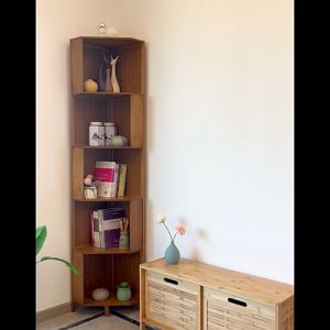 Bamboo Bookshelf 3/4/5 Layers Storage Rack Buku Petak Simple Corner Book Rack Storage Rack 转角书架