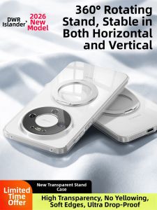 DAOWAIREN | 360 Rotating Stand Transparent Shockproof Case for Huawei Phones