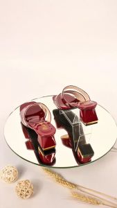 Dép quai ngang Lume da PU cao cấp màu nâu đế cao su non chống trơn trượt đế cao 5cm(DÉP QNĐỎ)