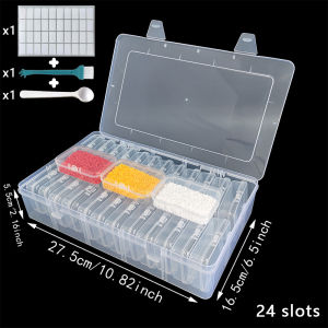 Plastic Diamond Painting Storage Box Set with Lids Clear Multi-Grid Craft Organizer for Beads Gems Accessories DIY Art Suppl
