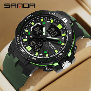 SANDA New 3333 Fashion Mens Electronic Watch Outdoor Sports Multi functional Waterproof LED Student Digital Electronic Watch
