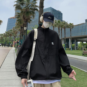 Mens Loose Fit Lightweight Fashionable Sun Protection Jacket UPF50+ Summer 2025 Couples Trendy Outerwear Long Sleeve Zipper Closure