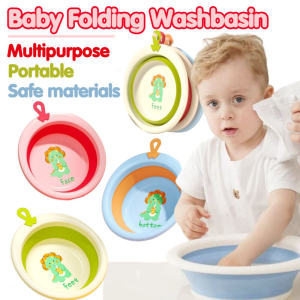 Baby Folding Washbasin Portable Kids Bath Bucket Multipurpose Plastic Collapsible Washing Basin