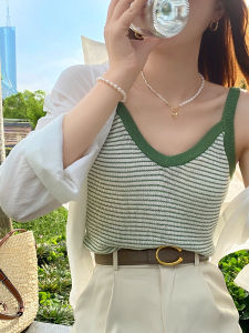 เสื้อกั๊กแขนกุดถักทรงเข้ารูปสำหรับผู้หญิงในช่วงฤดูร้อน ทรงเข้ารูป แขนสั้น ดีไซน์เก๋ไก๋ ทรงตรง ใส่ได้ทั้งในและนอกบ้าน