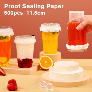 Leak Proof Paper 500pcs for Take Out Drinks Packaging Disposable Coffee Milktea Spill Proof Paper