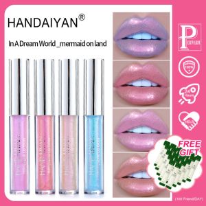 Perwarm long lanh Son kem pha lê Glow Laser Holographic Son bóng Tint Nàng Tiên Cá sắc tố sáng bóng Son bóng trang điểm mỹ phẩm không thấm nước (M2A)