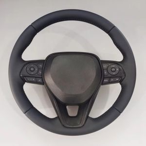 Hand Stitched Black Microfiber Leather AX50 Corolla G12 Axio Altis Camry Xv70 Avalon Steering Wheel Cover For Toyota RAV4