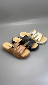 (Size 37-40) 8801 Sandal Wanita Slip On Wedges Korean Style Sandal Karet Lentur