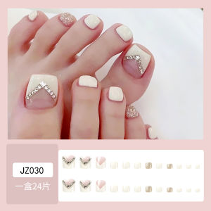 2024 New Arrival Nail Wear Nail White Ins Wind with Diamond Flash Aurora Mermaid Fancy Nail Shaped Piece