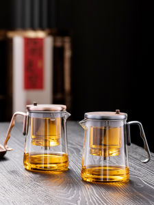 MuFaan 2025 New Magnetic Attraction Drifting Cup Heat Resistant Full Glass Inner Vessel Automatic Tea Brewer Home Use Lazy Persons Tea Pot