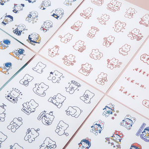 Cute Cartoon Ins Style PVC Waterproof Stickers for Water Bottles Notebooks Students Adorable Patchwork Paper Crafts