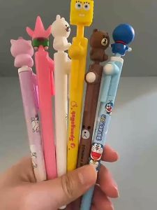 Bút xoay cute - bút gel đen hoạt hình kitty doremon pony one piece...