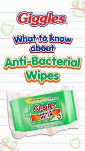 Giggles Anti-Bacterial Wipes 56 Sheets (3 Packs) – Multipurpose Disinfectant Sanitizing Moisturizing & Travel Pack