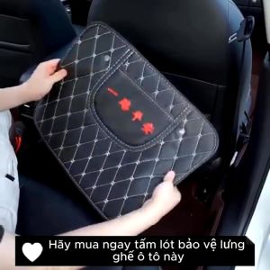 Tấm Chắn Lưng Ghế Ô Tô Da PU - Đệm Lót Bảo Vệ Lưng Ghế Ô Tô Có Logo Theo Hãng Xe Chống Thấm Nước Chống Trầy Chống Bẩn