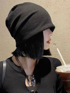 Net Red Bag Cap Childrens Spring Summer and Autumn Stars Same Style Plain Face Couple Pile Heap Cap Men All-Match Earflaps Beanie Hat