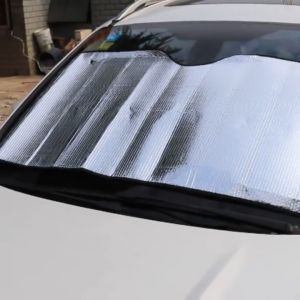Retractable Aluminum Car Sun Shade 130x60CM fits most sedan and compact cars