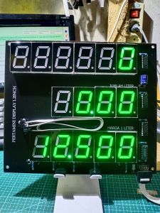 LAYAR DISPLAY POM MINI DIGITAL MERAH DAN HIJAU SUDAH TERMASUK KABEL IDC 40CM