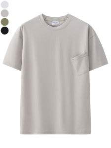 Pure Cotton round Neck Short Sleeve T-Shirt Mens Casual Comfortable Loose Fit Solid Color Youthful Style for Daily Wear