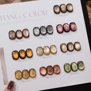 10ML 1PCS Brown Nails Maillard Internet Celebrity Bestseller Black Nail Art Amber Glass Bead Magnet Cat Eye Gel Nail Polish