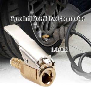 8mm Brass Car Tyre Inflator Valve Connector Air Chuck Tire Clip Air Pump Adapter