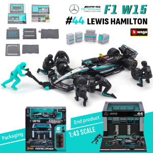 Bburago 1:43 2024 Red Bull RB20 Ferrari SF24 Mercedes W15 McLaren MCL38 DIY Pit Stop alloy luxury car die cast car model toy