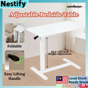 Comfazon Foldable Height Adjustable Laptop Desk with Silent Wheels Bedside Sofa Lifting Table for Working and Studying Perfect for Home and Office