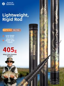 HUANGHE | Nesting Traditional Fishing Rod Short Sections Hand Pole