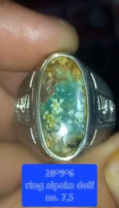 natural pirus persia unik antik. lawasan dim 20*9*6.mm ring alpaka doff no 75
