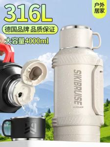 Large Capacity 316 Stainless Steel Mens Thermal Cup Outdoor Vacuum Flask Water Bottle for Camping Dormitory Travel Home Use