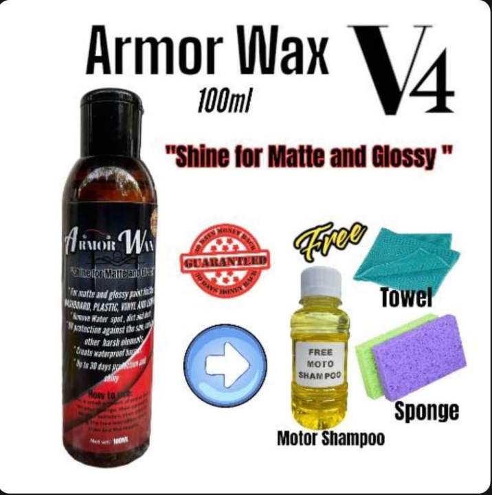 Armor wax new 100ml plus free wash shampoo, towel & sponge | Lazada PH