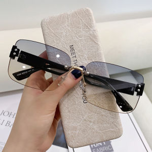 JN IMPRESSION Frameless Sunglasses for Women Outdoor Sunshade Anti-UV Fashion Sunglasses
