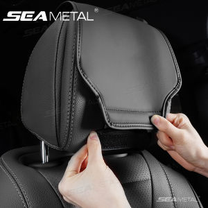 SEAMETAL Car Headrest Cover Wear-Resistant Leatherette Car Seat Pillow Protector Skin-Friendly Anti-Scratch Protection Cover